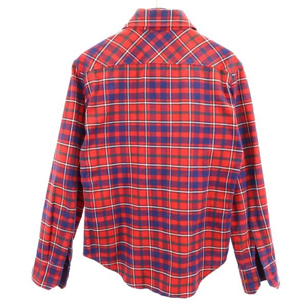 ヴィヴィアンウエストウッドマン 長袖 チェックシャツ 46 レッド系 Vivienne WestwoodMAN ロゴ メンズ