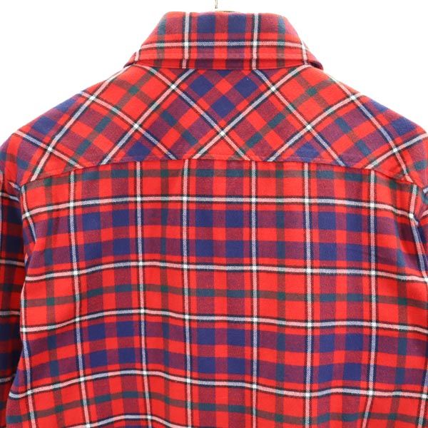 ヴィヴィアンウエストウッドマン 長袖 チェックシャツ 46 レッド系 Vivienne WestwoodMAN ロゴ メンズ