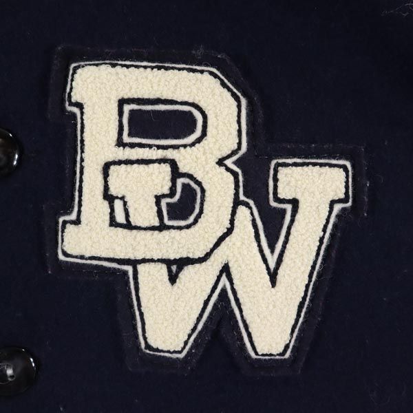 SKOOKUM スクーカム ブルーワーク コラボ USA製 長袖 スタジャン 30 ネイビー系 BLUE WORK 裏キルティング メンズ