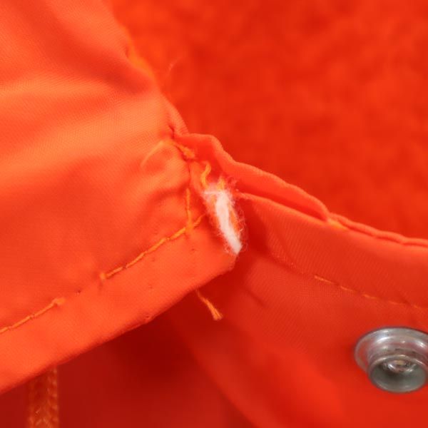 チャンピオン 70s USA製 黒タグ ランタグ プリント コーチジャケット S オレンジ Champion ランタグ 裏起毛 メンズ