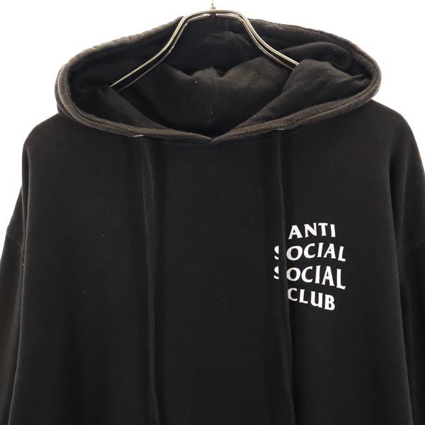 ANTI SOCIAL SOCIAL CLUB アンチソーシャルソーシャルクラブ USA製 バックプリント 長袖 スウェットパーカー L ブラック系 ロゴ メンズ