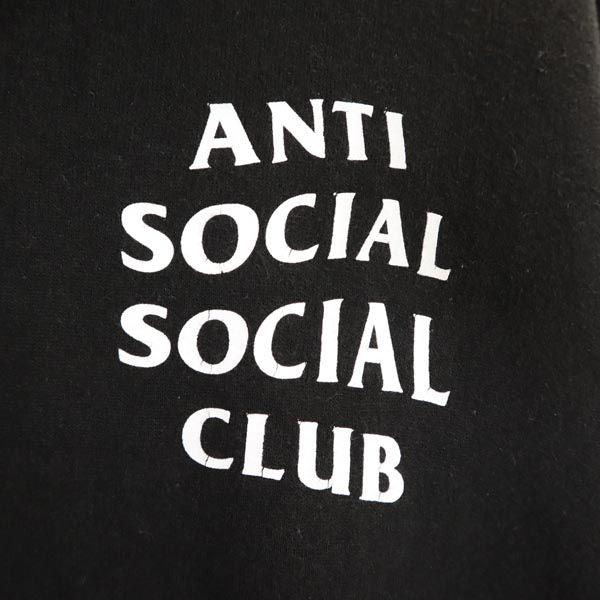 ANTI SOCIAL SOCIAL CLUB アンチソーシャルソーシャルクラブ USA製 バックプリント 長袖 スウェットパーカー L ブラック系 ロゴ メンズ