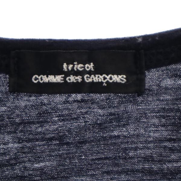 トリココムデギャルソン 2000s 日本製 長袖 ニット 切替 カットソー ネイビー系 tricot COMME des GARCONS ドット柄 チェック柄 レディース