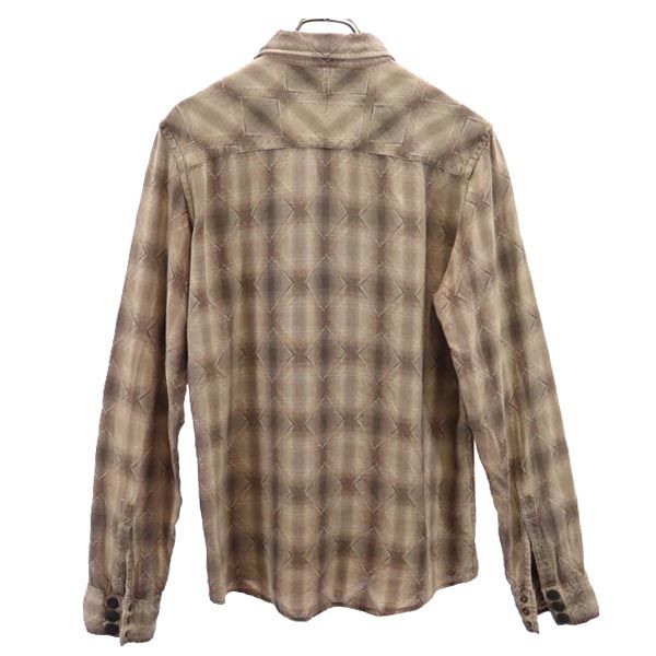 SHAREEF シャリーフ チェック 長袖 シャツ 2 ベージュ系 日本製 メンズ