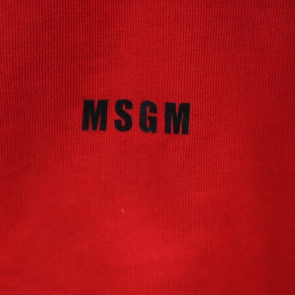 エムエスジーエム 長袖 ニット切替 スウェット S レッド系 MSGM 裏起毛 トレーナー メンズ