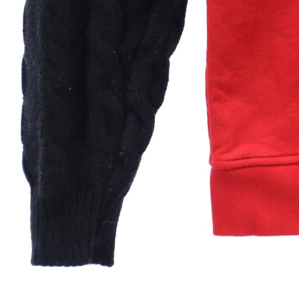 エムエスジーエム 長袖 ニット切替 スウェット S レッド系 MSGM 裏起毛 トレーナー メンズ