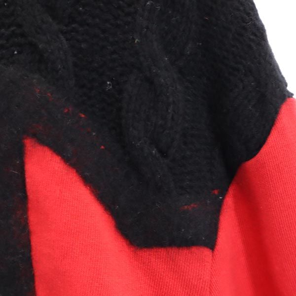 エムエスジーエム 長袖 ニット切替 スウェット S レッド系 MSGM 裏起毛 トレーナー メンズ