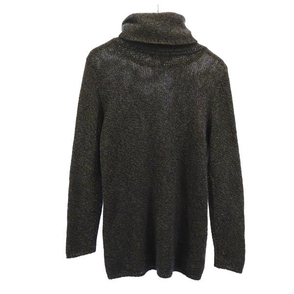 イヴサンローラン 日本製 長袖 ハイネック セーター M ブラック×ゴールド YVES SAINT LAURENT ニット メンズ