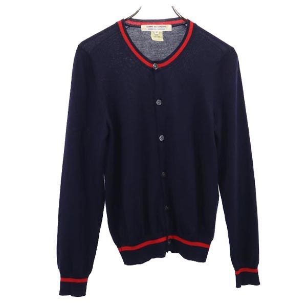 コムデギャルソンコムデギャルソン イタリア製 ウール 長袖 ニット カーディガン M ネイビー Comme des Garcons Comme des Garcons レディース