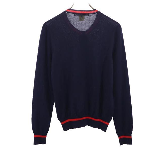 コムデギャルソンコムデギャルソン イタリア製 ウール 長袖 ニット カーディガン M ネイビー Comme des Garcons Comme des Garcons レディース