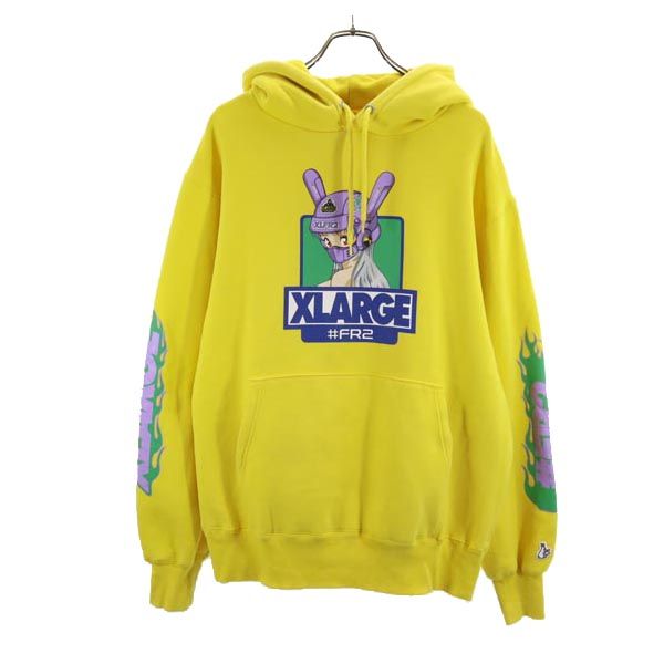 FR2 エフアールツー エクストララージ プリント 長袖 スウェットパーカー L イエロー系 X-LARGE 裏起毛 メンズ