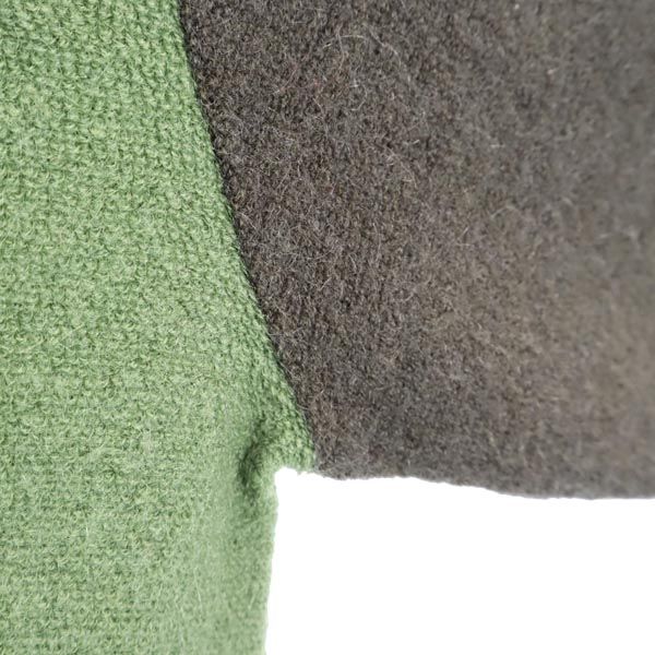 YVES SAINT LAURENT イヴサンローラン 90s オールド 長袖 ウールブレンド セーター Ｍ グレー×グリーン 長袖ニット メンズ