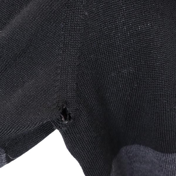 BURBERRY バーバリー ハーフジップ 長袖 セーター L ブラック×グレー GOLF 三陽商会 長袖ニット メンズ