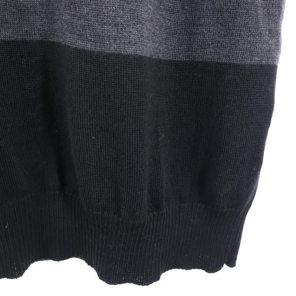 BURBERRY バーバリー ハーフジップ 長袖 セーター L ブラック×グレー GOLF 三陽商会 長袖ニット メンズ