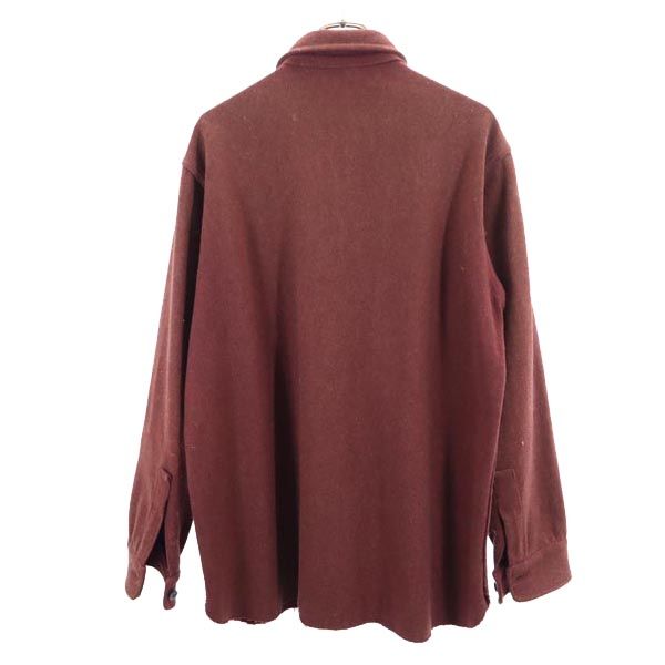 WOOLRICH ウールリッチ 60s 70s ヴィンテージ 白タグ 長袖 シャツ L ブラウン系 メンズ