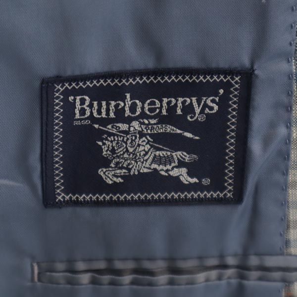 Burberrys バーバリーズ 90s オールド チェック柄 ウール テーラードジャケット 175A6 グレー系 メンズ