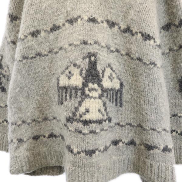 OLD オールド 90s 総柄 カウチンジャケット グレー系 メンズ