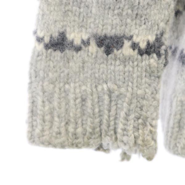 OLD オールド 90s 総柄 カウチンジャケット グレー系 メンズ