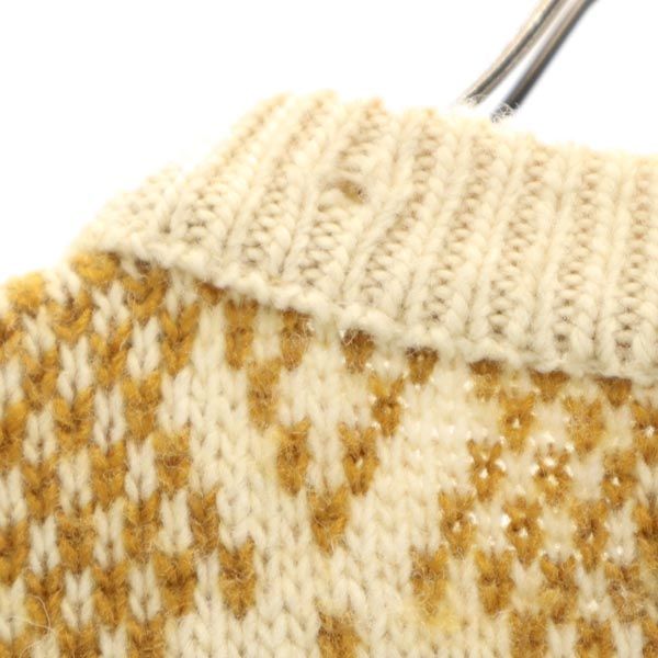 PENDLETON ペンドルトン 70s USA製 ヴィンテージ 総柄 長袖 セーター S イエロー系 長袖ニット メンズ