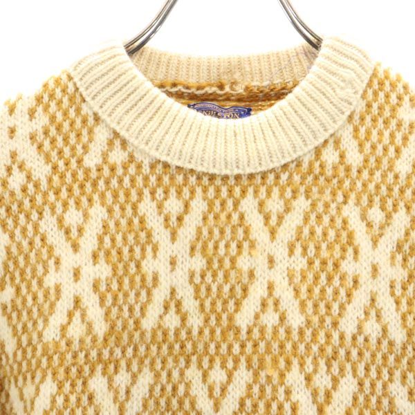 PENDLETON ペンドルトン 70s USA製 ヴィンテージ 総柄 長袖 セーター S イエロー系 長袖ニット メンズ