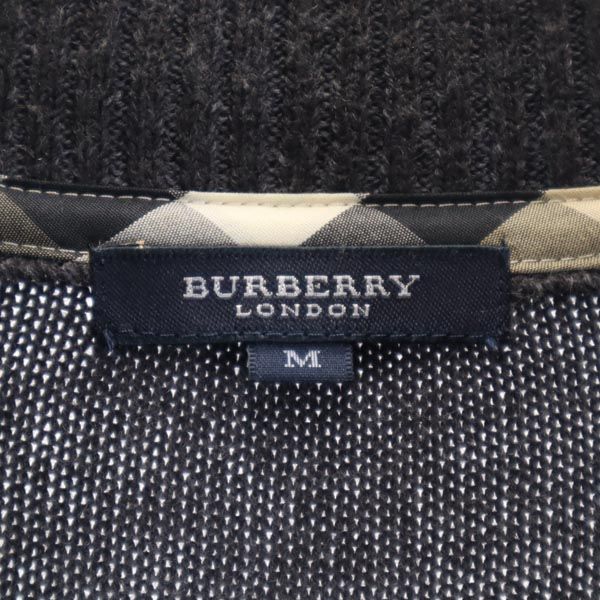 BURBERRY バーバリー 日本製 ニットジャケット M グレー 三陽商会 メンズ