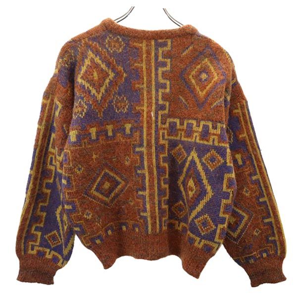 LANVIN ランバン 80s 90s イタリア製 オールド 総柄 長袖 セーター ブラウン系 ニット メンズ