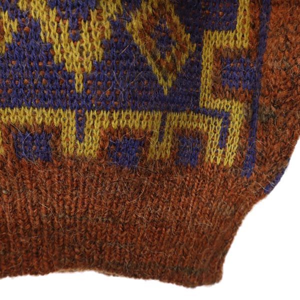 LANVIN ランバン 80s 90s イタリア製 オールド 総柄 長袖 セーター ブラウン系 ニット メンズ