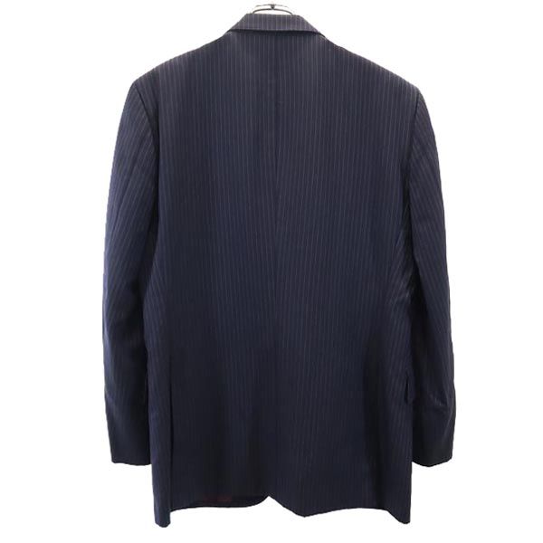 BURBERRY BLACK LABEL バーバリーブラックレーベル 三陽商会 日本製 ストライプ柄 ウール テーラードジャケット 40L ネイビー メンズ