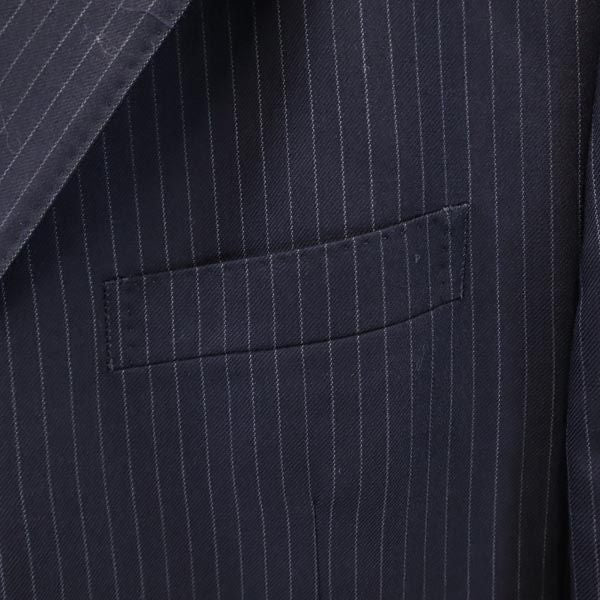 BURBERRY BLACK LABEL バーバリーブラックレーベル 三陽商会 日本製 ストライプ柄 ウール テーラードジャケット 40L ネイビー メンズ