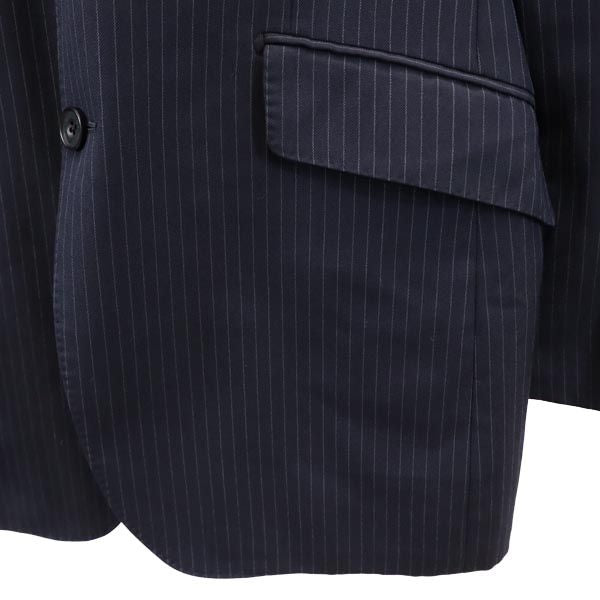 BURBERRY BLACK LABEL バーバリーブラックレーベル 三陽商会 日本製 ストライプ柄 ウール テーラードジャケット 40L ネイビー メンズ