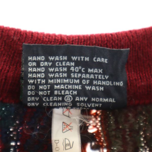 COOGI クージー 90s オールド 3D 総柄 長袖 ウール セーター M レッド系 ニット メンズ