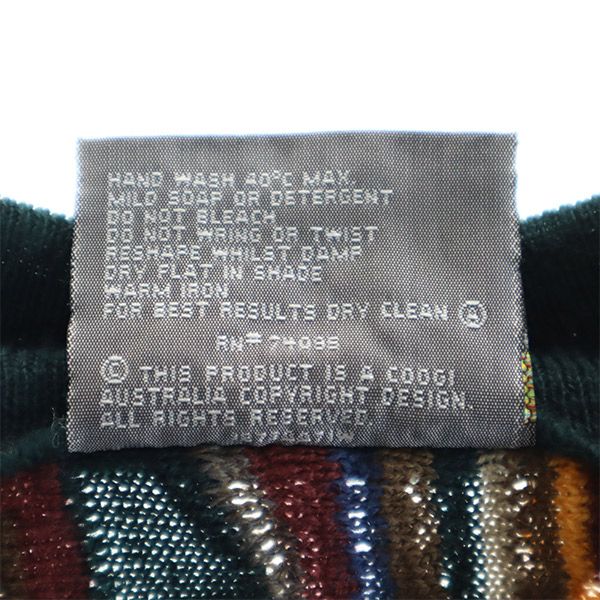 COOGI クージー 90s オールド 3D 総柄 長袖 3D ウール セーター S グリーン系 ニット メンズ