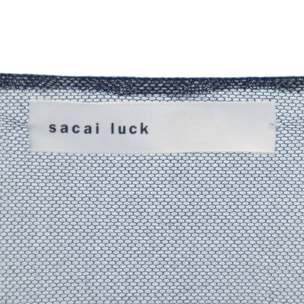 sacai luck サカイラック 長袖 切り替え Vネック セーター 緑 ニット レディース