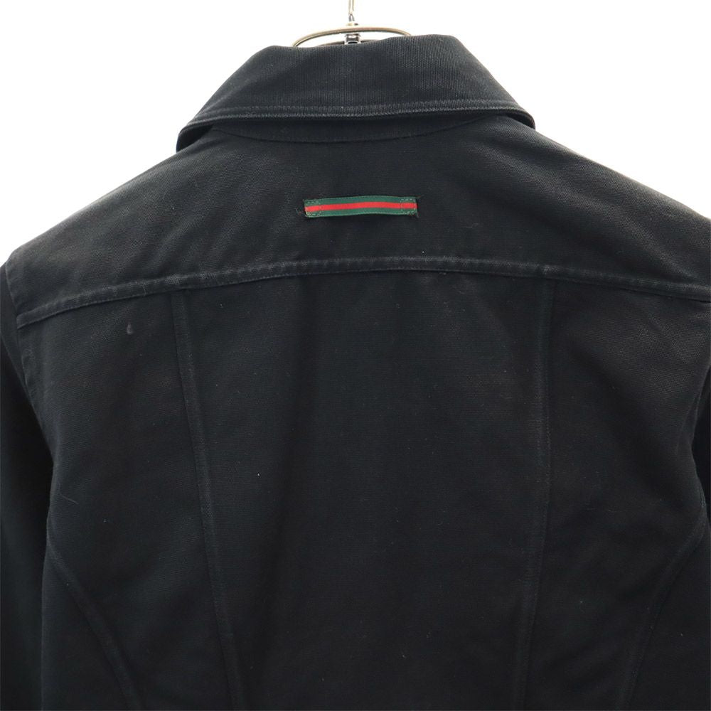 GUCCI グッチ イタリア製 コットンジャケット 38 ブラック レディース