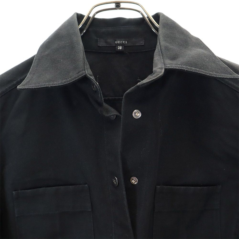 GUCCI グッチ イタリア製 コットンジャケット 38 ブラック レディース