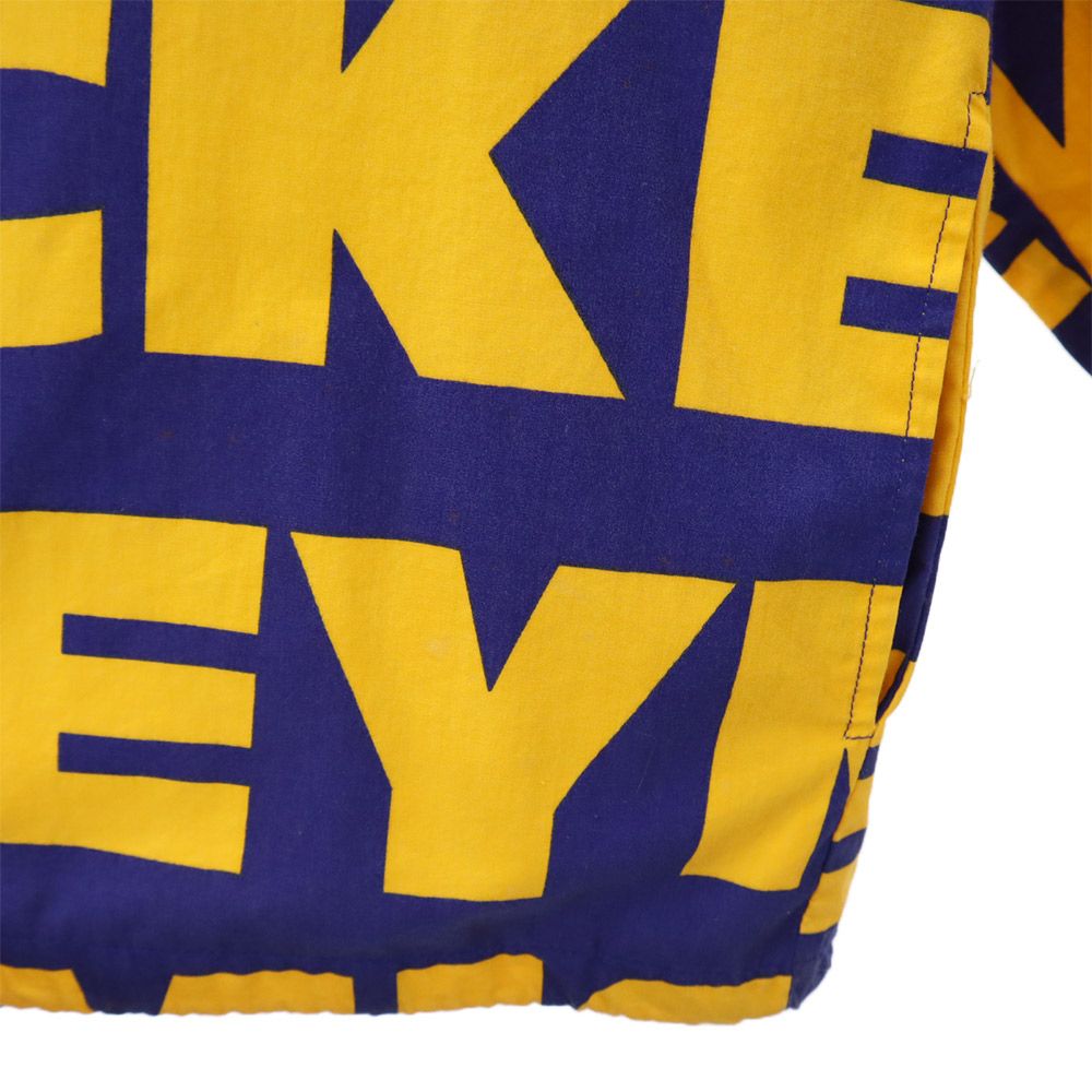 ミッキーアンドコー 90s オールド 総柄 ジップパーカー S ブルー×イエロー mickey & co. メンズ