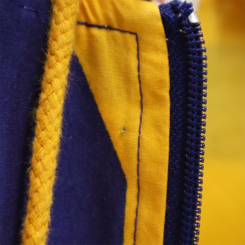 ミッキーアンドコー 90s オールド 総柄 ジップパーカー S ブルー×イエロー mickey & co. メンズ