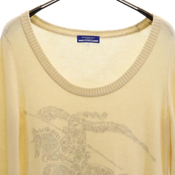 BURBERRY BLUE LABEL バーバリーブルーレーベル 三陽商会 ウールブレンド 長袖 ニット ワンピース 38 アイボリー レディース