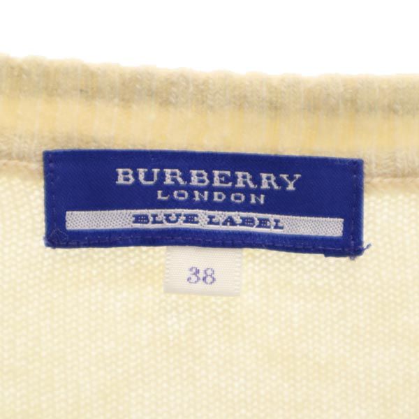 バーバリーブルーレーベル 三陽商会 ウールブレンド 長袖 ニット ワンピース 38 アイボリー BURBERRY BLUE LABEL レディース