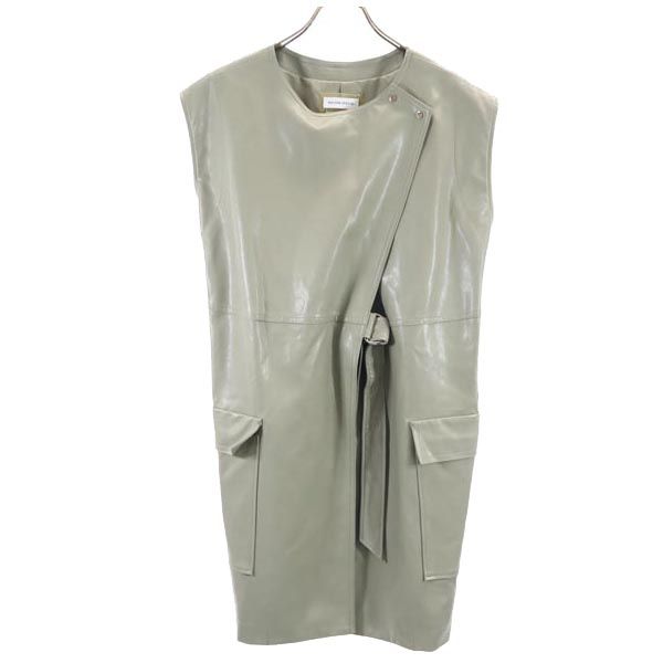 MAISON SPECIAL メゾンスペシャル ノースリーブ フェイクレザー ジャケット FREE グレー系 レディース