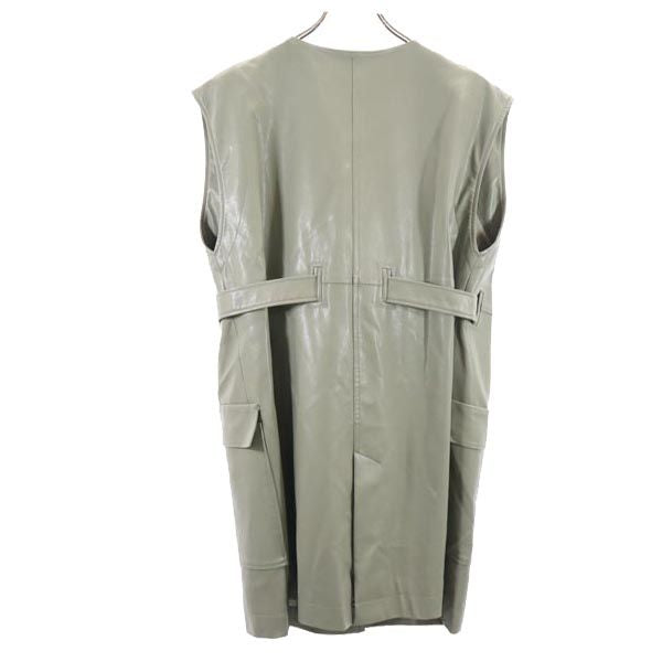 MAISON SPECIAL メゾンスペシャル ノースリーブ フェイクレザー ジャケット FREE グレー系 レディース