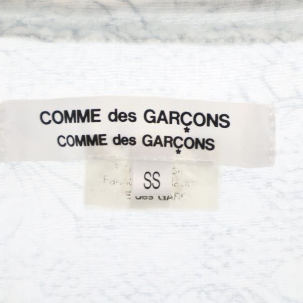 コムデギャルソン 2006年 日本製 長袖 膝丈ワンピース SS 白×グレー COMME des GARCONS レディース