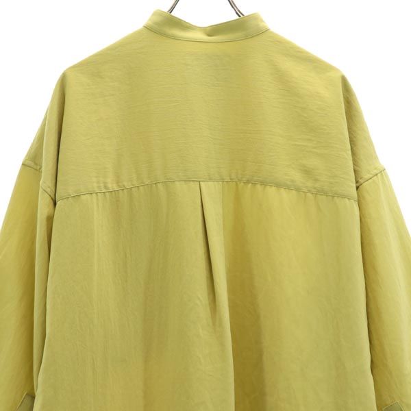 MAISON SPECIAL メゾンスペシャル 長袖 バンドカラー シャツワンピース XS イエロー系 レディース