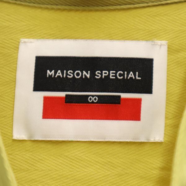 MAISON SPECIAL メゾンスペシャル 長袖 バンドカラー シャツワンピース XS イエロー系 レディース