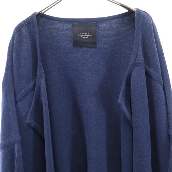 UNUSED アンユーズド 長袖 デザイン ロング カーディガン 3 ネイビー メンズ