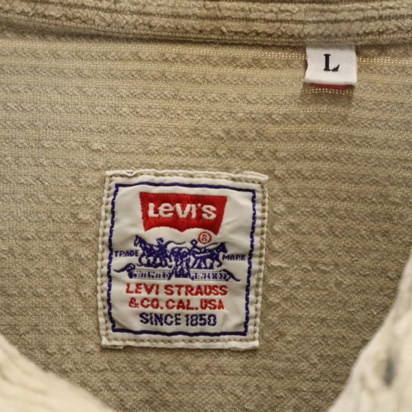 Levi's リーバイス イタリア製 長袖 コーデュロイシャツ L カーキ系 メンズ