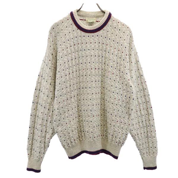 STJOHN’sBAY セントジョンズベイ 90s USA製 オールド 長袖 コットン セーター L グレー系 ニット メンズ