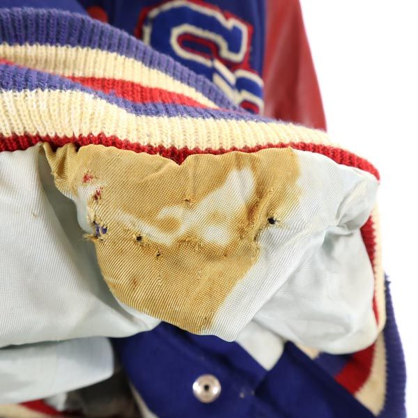 HOWE ATHLETIC APPAREL 70s ウール ヴィンテージ スタジャン 36 ブルー×レッド レディース