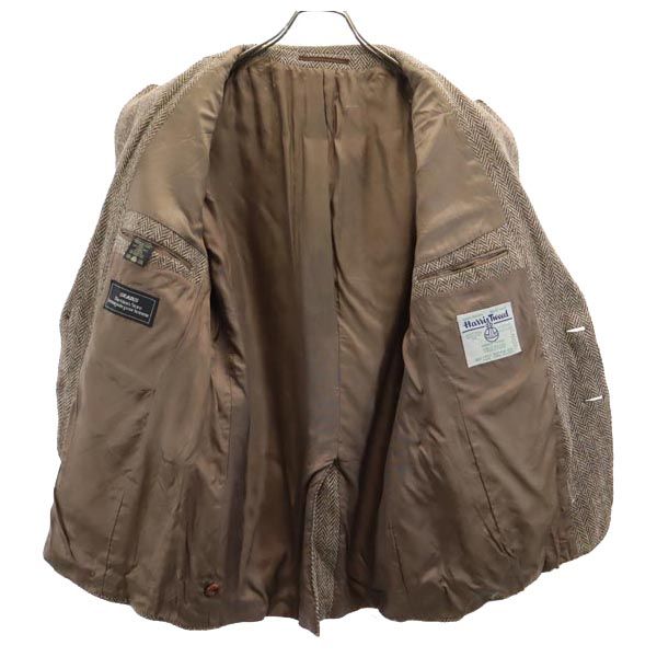 HARRIS TWEED ハリスツイード 70s シアーズ ヴィンテージ ヘリンボーン ウール テーラードジャケット ブラウン系 sears メンズ