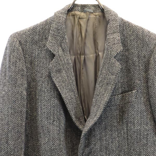 ハリスツイード 70s ヴィンテージ ヘリンボーン ウール テーラードジャケット グレー系 HARRIS TWEED メンズ